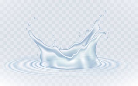 Transparent vector water splash and wave on transparent backgroundのイラスト素材