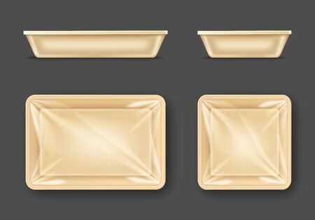 Empty plastic food containersのイラスト素材