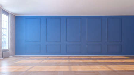 Empty light room with window. 3d illustrationの写真素材