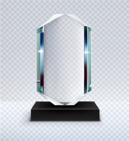 crystal glass award on transparent background vector illustrationのイラスト素材