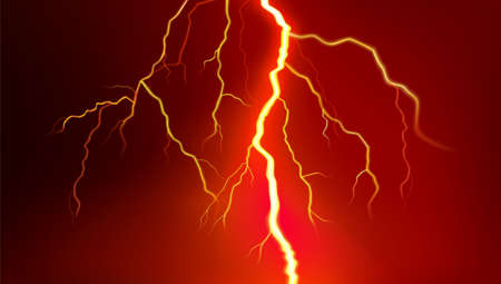 lightning flash on red background vector illustrationのイラスト素材