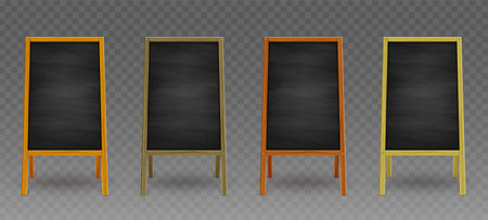 Vector wooden boards set for restaurant menuのイラスト素材