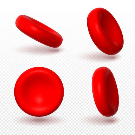 Vector illustration of red blood cells or erythrocytes isolated on transparent backgroundのイラスト素材
