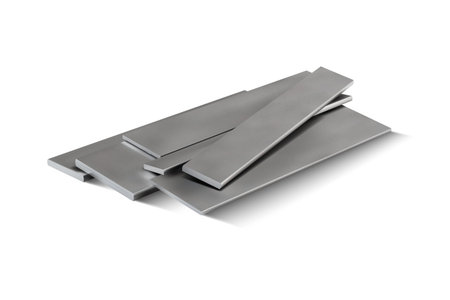 Metal plates with stainless steel for metal structures. 3d vector illustration