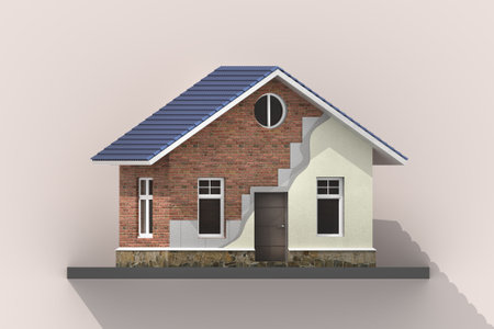house insulation concept, house 3d illustration