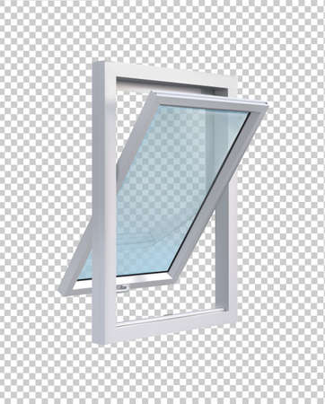 Wooden window. Vector illustration isolated on white background.のイラスト素材