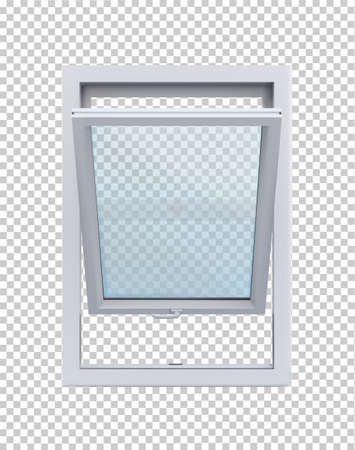 Wooden window. Vector illustration isolated on white background.のイラスト素材
