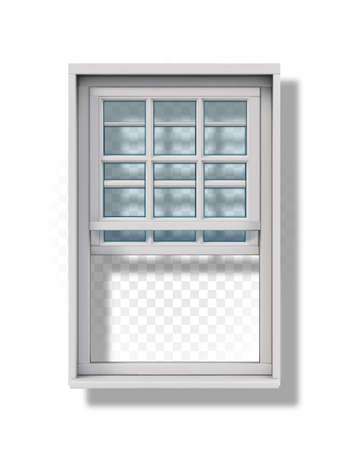 Open English window on a transparent background. Vector illustration.のイラスト素材