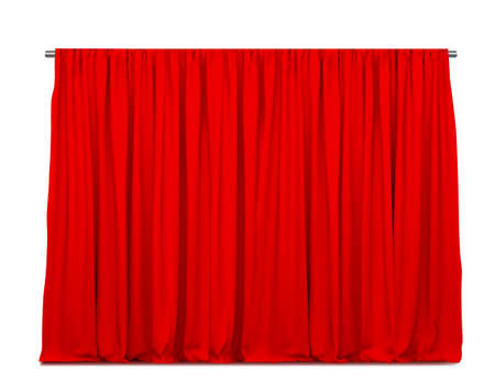 Realistic vector red curtains or drapes isolated on white backgroundのイラスト素材
