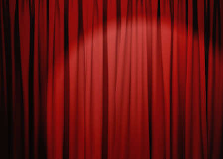 Theater red curtain with spot lighting. Vector illustrationのイラスト素材