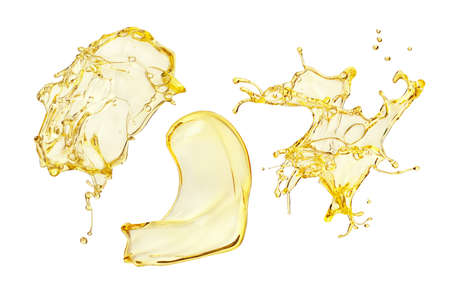 Oil splash set on white background.の写真素材