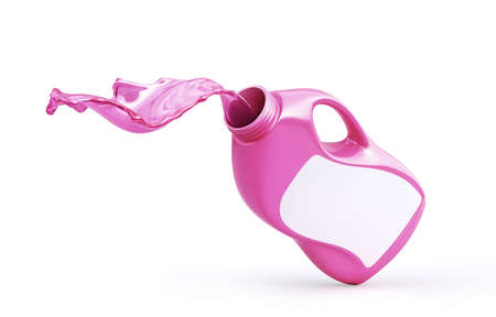 Detergent is pouring from bottle. 3d illustrationの写真素材