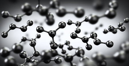Motor oil. Oil molecules on a white background. 3d illustrationの写真素材