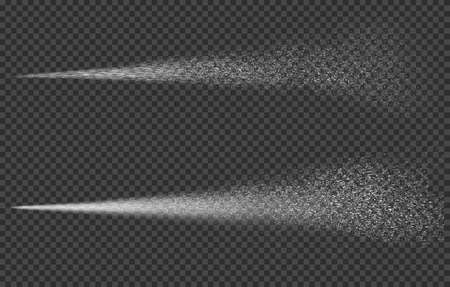 Water spray, cosmetic design, white smoke, dust and dots, spray mist. Vector illustration.のイラスト素材