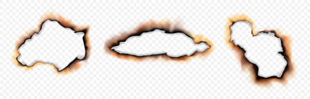 Burnt paper hole isolated on transparent backgroundのイラスト素材