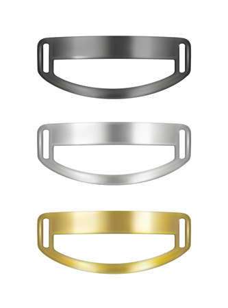 A set of accessories for bags. Buckle without drum. 3d vector illustrationのイラスト素材