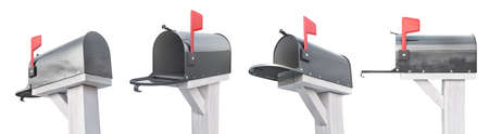 Set of mailboxes on a white background. 3d illustrationの写真素材