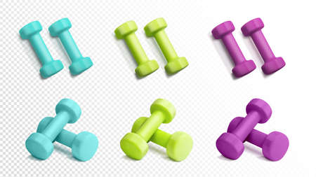 Dumbbells for fitness. Vector image on a transparent background.のイラスト素材