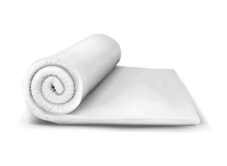 The mattress is white on a white background. Vector illustration.のイラスト素材