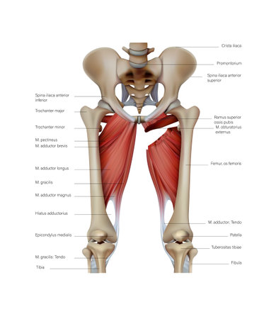 Anatomy and structure of the muscles of the human leg. Vector 3D illustration