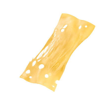 melted cheese in the air on a white background