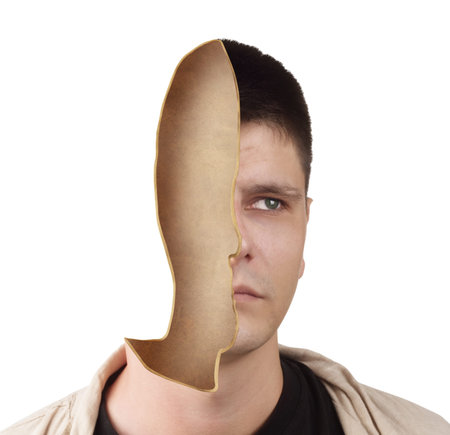 Young handsome man with a cut on his head