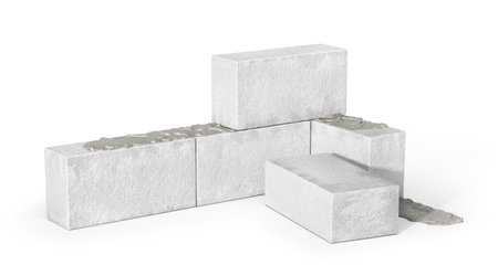 Construction blocks isolated on a white background. 3d illustrationの写真素材