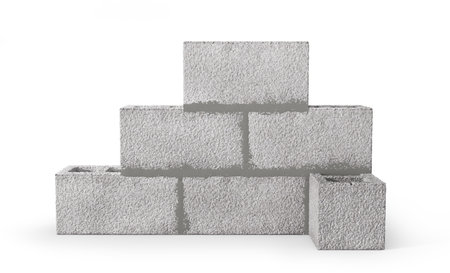 Construction blocks isolated on a white background. 3d illustrationの写真素材