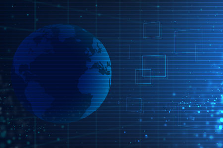 Global network solutions. Isolated vector illustrationのイラスト素材