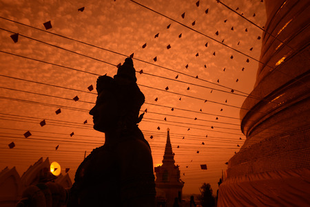The Temple of the Golden Mount in Bangkok the capital of Thailand in South East Asiaの写真素材