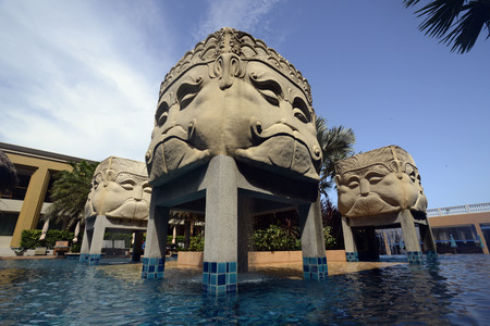 The hotel pool area of ââRawai Palm Beach Resort in Rawai Beach in Phuket Island in sueden sueden of Thailand in South East Asiaのeditorial素材