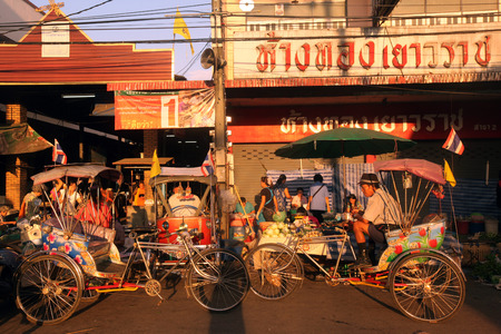 The market in the morning in the old city of Chiang Rai in the province of chiang Rai in northern Thailand in Southeast Asiaのeditorial素材
