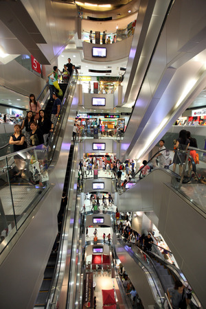 A shop in the Platinum Fashion Mall in downtown around the Siam Square district in the center of capital Bangkok in Thailandのeditorial素材