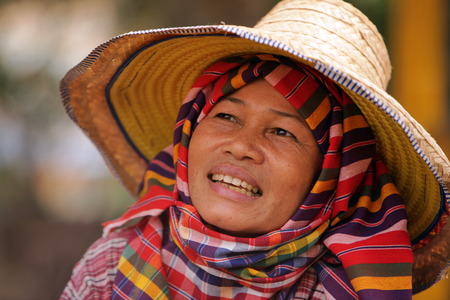 A farmer s wife in the city of Khorat in the province of Nakhon Ratchasima in northeastern Thailand in the southwest of Thailand in Southeast Asia KEYSTONE Urs FlÃ¼elerのeditorial素材
