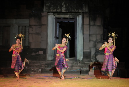 The Khmer temple of Phimai in Khorat in the province of Nakhon Ratchasima in northeastern Thailand in the southwest of Thailand in South East Asiaのeditorial素材