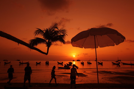 The beach of Hat Sai Ri on the island of Koh Tao in the Gulf of Thailand in the south west of Thailand in South East Asiaのeditorial素材
