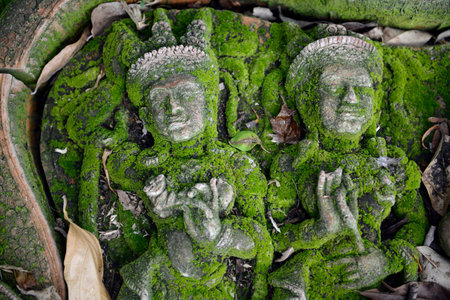 Traditional figures, in the garden of Ban Phor Linag Meuns Terracota type ready for sale in...