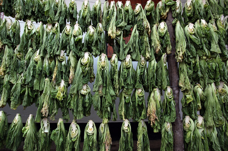 The market north of Chiang Rai in Chiang Rai province in the north of Thailand in Southeast Asia in the mountain village Mae Salong in the hilly landscapeの写真素材