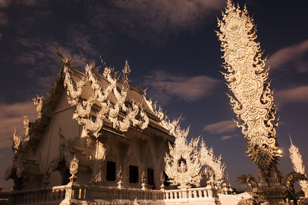 The temple Wat Rong Khun 12 km south of Chiang Rai province chiang Rai in northern Thailand in Southeast Asiaのeditorial素材