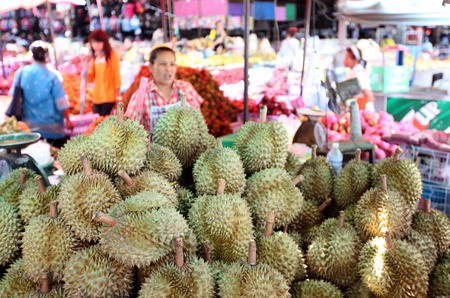 The market in the provincial capital of Amnat Charoen province Amnat Charoen in Isan in the northeast of Thailandのeditorial素材
