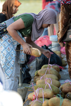 A selection of vegetables, fruits and spices on the market in the capital Bandar Seri Begawan in...