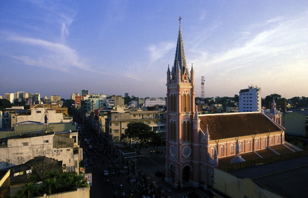 The Tan Dinh Church in the city center of Ho Chi Minh City or Saigon in sueden of Vietnam in...