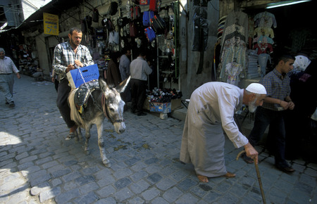 On the Souq or market in the Old City of Damascus the capital of Syriaのeditorial素材