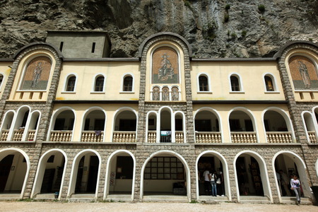 The Monastery Ostrog monastery south of Niksic in Montenegro in the Balkans, the Mediterranean Sea in Europeの写真素材