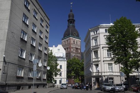 Europe, Eastern Europe, Baltic States, Latvia, Riga, Old Town, alley, architecture, cathedral,...