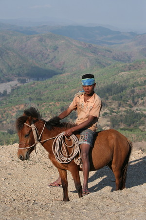 Bergdorf Maubisse south of Dili in East Timor on the island of Timor separated into two in Asiaのeditorial素材