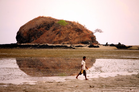 The landscape at Metinaro on the north coast of East Timor on the island of Timor separated into two in Asiaのeditorial素材