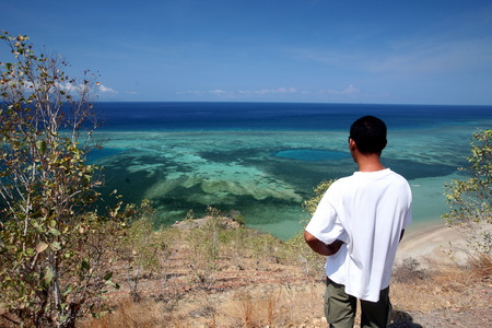The One-Dollar Beach in Dili the capital of East Timor on the island of Timor separated into two in Asiaのeditorial素材