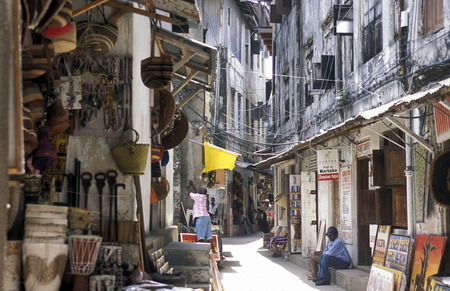 The old city of Stone Town or Zanzibar Town the capital of the island of Zanzibar in the Indian Ocean in Tanzania in East Africaのeditorial素材