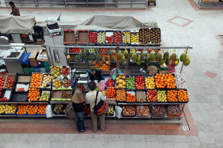 The old market hall Mercado da Ribeira in the old town of Lisbon in Portugalのeditorial素材